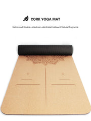 Natural Cork Yoga Mat with Mandala - 183cm