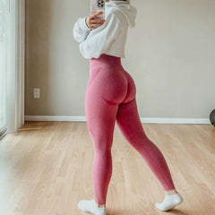 Butt-Lift Contour Leggings - Pink