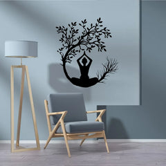 Woman Yoga Tree of Life Wall Sticker Decal Vinyl