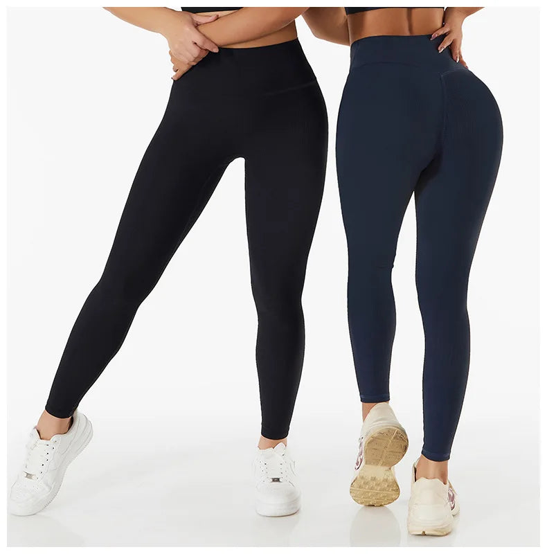 Ribbed Seamless High-Waist Yoga Pants