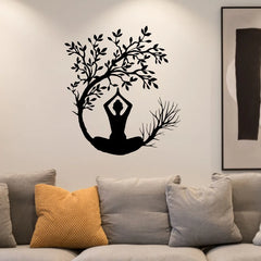 Woman Yoga Tree of Life Wall Sticker Decal Vinyl