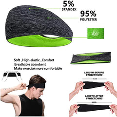 Elastic Sports Headbands - 3PCS